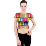 pop art donald trump  Crew Neck Crop Top