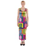 pop art donald trump  Fitted Maxi Dress