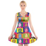 pop art donald trump  V-Neck Sleeveless Dress