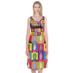 pop art donald trump  Midi Sleeveless Dress