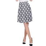 Polka Dots - White on Gray A-Line Skirt