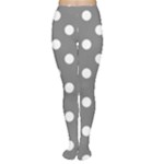 Polka Dots - White on Gray Women s Tights