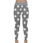 Polka Dots - White on Gray Yoga Leggings