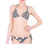 Polka Dots - White on Gray Bikini Set