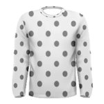 Polka Dots - Gray on White Men s Long Sleeve T-shirt