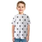 Polka Dots - Gray on White Kid s Sport Mesh Tee