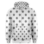 Polka Dots - Gray on White Men s Zipper Hoodie