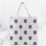 Polka Dots - Gray on White Grocery Tote Bag