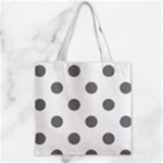 Polka Dots - Gray on White Zipper Grocery Tote Bag