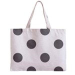 Polka Dots - Gray on White Zipper Mini Tote Bag