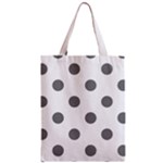 Polka Dots - Gray on White Zipper Classic Tote Bag