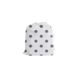 Polka Dots - Gray on White Drawstring Pouch (XS)