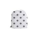 Polka Dots - Gray on White Drawstring Pouch (S)