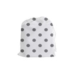 Polka Dots - Gray on White Drawstring Pouch (M)