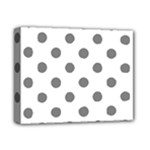 Polka Dots - Gray on White Deluxe Canvas 14  x 11  (Stretched)