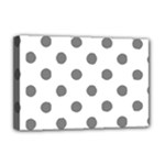 Polka Dots - Gray on White Deluxe Canvas 18  x 12  (Stretched)