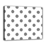 Polka Dots - Gray on White Deluxe Canvas 24  x 20  (Stretched)