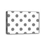 Polka Dots - Gray on White Mini Canvas 6  x 4  (Stretched)