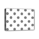 Polka Dots - Gray on White Mini Canvas 7  x 5  (Stretched)