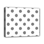 Polka Dots - Gray on White Canvas 10  x 8  (Stretched)