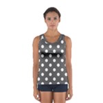 Polka Dots - White on Dark Gray Women s Sport Tank Top