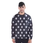 Polka Dots - White on Dark Gray Wind Breaker (Men)