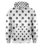 Polka Dots - Dark Gray on White Men s Zipper Hoodie