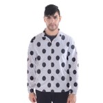 Polka Dots - Dark Gray on White Wind Breaker (Men)