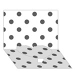 Polka Dots - Dark Gray on White Heart Bottom 3D Greeting Card (7x5)