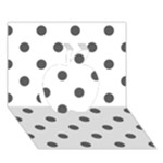 Polka Dots - Dark Gray on White Apple 3D Greeting Card (7x5)