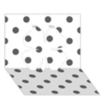 Polka Dots - Dark Gray on White Clover 3D Greeting Card (7x5)