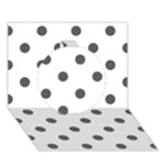 Polka Dots - Dark Gray on White Circle 3D Greeting Card (7x5)