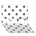 Polka Dots - Dark Gray on White HOPE 3D Greeting Card (7x5)