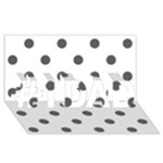 Polka Dots - Dark Gray on White #1 DAD 3D Greeting Card (8x4)