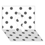 Polka Dots - Dark Gray on White Ribbon 3D Greeting Card (7x5)