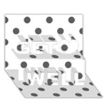 Polka Dots - Dark Gray on White Get Well 3D Greeting Card (7x5)