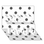 Polka Dots - Dark Gray on White You Rock 3D Greeting Card (7x5)