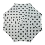 Polka Dots - Dark Gray on White Golf Umbrella