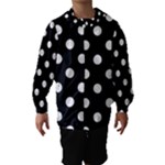 Polka Dots - White on Black Hooded Wind Breaker (Kids)