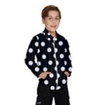 Polka Dots - White on Black Wind Breaker (Kids)