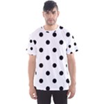 Polka Dots - Black on White Men s Sport Mesh Tee