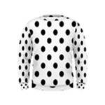 Polka Dots - Black on White Kid s Sweatshirt