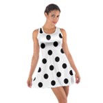 Polka Dots - Black on White Cotton Racerback Dress