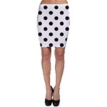 Polka Dots - Black on White Bodycon Skirt