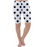 Polka Dots - Black on White Cropped Leggings