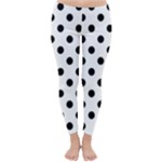 Polka Dots - Black on White Winter Leggings