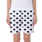 Polka Dots - Black on White Women s Basketball Shorts