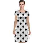 Polka Dots - Black on White Cap Sleeve Nightdress