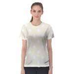 Polka Dots - White on Beige Women s Sport Mesh Tee