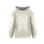 Polka Dots - White on Beige Kid s Pullover Hoodie